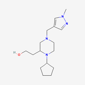 2-{1-cyclopentyl-4-[(1-methyl-1H-pyrazol-4-yl)methyl]-2-piperazinyl}ethanol