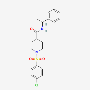 1-(4-chlorophenyl)sulfonyl-N-(1-phenylethyl)piperidine-4-carboxamide