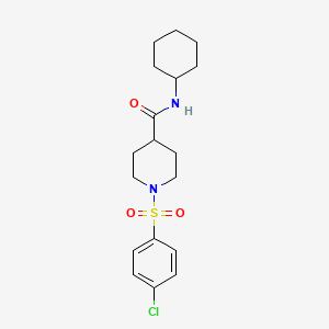 molecular formula C18H25ClN2O3S B3998074 1-(4-CHLOROBENZENESULFONYL)-N-CYCLOHEXYLPIPERIDINE-4-CARBOXAMIDE 