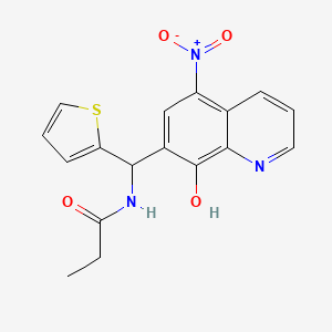 molecular formula C17H15N3O4S B3998082 N-[(8-hydroxy-5-nitro-7-quinolinyl)(2-thienyl)methyl]propanamide CAS No. 438575-88-3