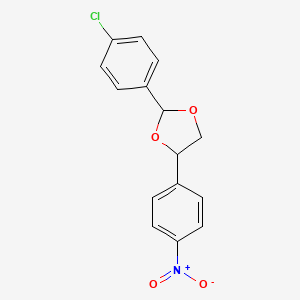 molecular formula C15H12ClNO4 B3998101 2-(4-chlorophenyl)-4-(4-nitrophenyl)-1,3-dioxolane 