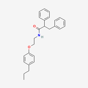 2,3-diphenyl-N-[2-(4-propylphenoxy)ethyl]propanamide