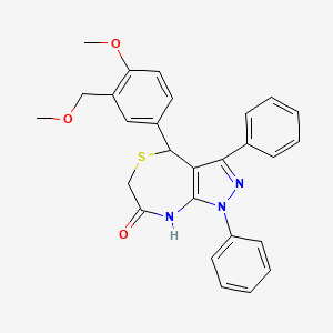 4-[4-METHOXY-3-(METHOXYMETHYL)PHENYL]-1,3-DIPHENYL-1H,4H,6H,7H,8H-PYRAZOLO[3,4-E][1,4]THIAZEPIN-7-ONE