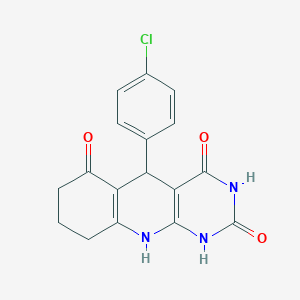 5-(4-chlorophenyl)-5,8,9,10-tetrahydropyrimido[4,5-b]quinoline-2,4,6(1H,3H,7H)-trione