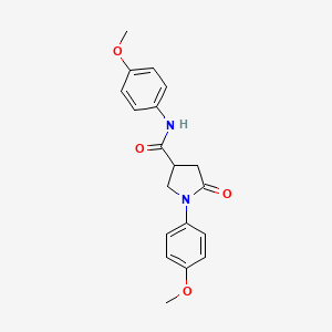 molecular formula C19H20N2O4 B3998139 N,1-bis(4-methoxyphenyl)-5-oxopyrrolidine-3-carboxamide 