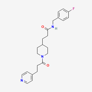 molecular formula C23H28FN3O2 B3998145 N-(4-fluorobenzyl)-3-{1-[3-(4-pyridinyl)propanoyl]-4-piperidinyl}propanamide 