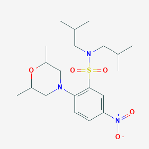 2-(2,6-dimethylmorpholin-4-yl)-N,N-bis(2-methylpropyl)-5-nitrobenzenesulfonamide