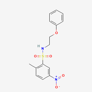 molecular formula C15H16N2O5S B3998160 2-methyl-5-nitro-N-(2-phenoxyethyl)benzenesulfonamide 