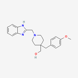 molecular formula C22H27N3O2 B3998170 [1-(1H-benzimidazol-2-ylmethyl)-4-(4-methoxybenzyl)-4-piperidinyl]methanol 