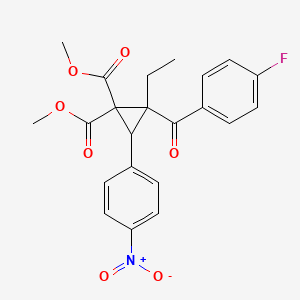 dimethyl 2-ethyl-2-(4-fluorobenzoyl)-3-(4-nitrophenyl)-1,1-cyclopropanedicarboxylate