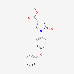 molecular formula C18H17NO4 B3998218 Methyl 5-oxo-1-(4-phenoxyphenyl)pyrrolidine-3-carboxylate 