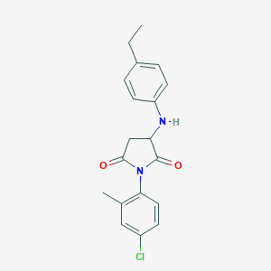 molecular formula C19H19ClN2O2 B399823 1-(4-Chloro-2-methylphenyl)-3-(4-ethylanilino)-2,5-pyrrolidinedione 