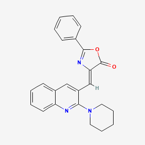 molecular formula C24H21N3O2 B3998249 (4Z)-2-PHENYL-4-{[2-(PIPERIDIN-1-YL)QUINOLIN-3-YL]METHYLIDENE}-4,5-DIHYDRO-1,3-OXAZOL-5-ONE 