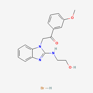 2-{2-[(2-hydroxyethyl)amino]-1H-benzimidazol-1-yl}-1-(3-methoxyphenyl)ethanone hydrobromide