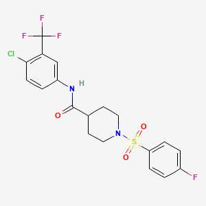 N-[4-chloro-3-(trifluoromethyl)phenyl]-1-[(4-fluorophenyl)sulfonyl]piperidine-4-carboxamide