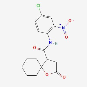 molecular formula C16H17ClN2O5 B3998318 N-(4-chloro-2-nitrophenyl)-2-oxo-1-oxaspiro[4.5]decane-4-carboxamide 