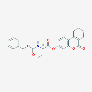 6-oxo-7,8,9,10-tetrahydro-6H-benzo[c]chromen-3-yl N-[(benzyloxy)carbonyl]norvalinate