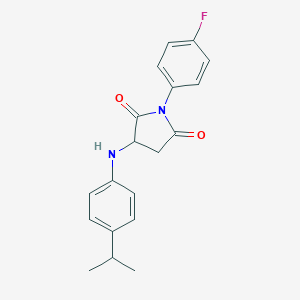molecular formula C19H19FN2O2 B399834 1-(4-Fluorophenyl)-3-(4-isopropylanilino)-2,5-pyrrolidinedione 