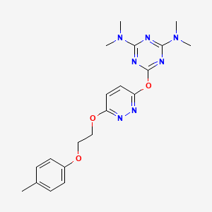 N2,N2,N4,N4-TETRAMETHYL-6-({6-[2-(4-METHYLPHENOXY)ETHOXY]PYRIDAZIN-3-YL}OXY)-1,3,5-TRIAZINE-2,4-DIAMINE