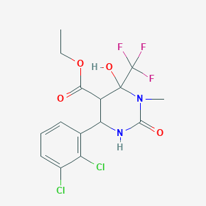 ethyl 4-(2,3-dichlorophenyl)-6-hydroxy-1-methyl-2-oxo-6-(trifluoromethyl)hexahydro-5-pyrimidinecarboxylate