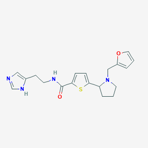 molecular formula C19H22N4O2S B3998422 5-[1-(furan-2-ylmethyl)pyrrolidin-2-yl]-N-[2-(1H-imidazol-5-yl)ethyl]thiophene-2-carboxamide 