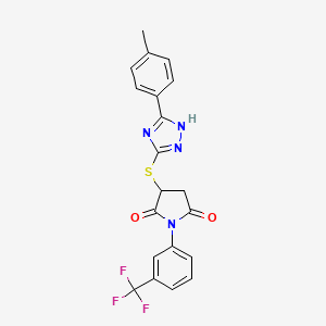 3-{[5-(4-methylphenyl)-4H-1,2,4-triazol-3-yl]sulfanyl}-1-[3-(trifluoromethyl)phenyl]pyrrolidine-2,5-dione