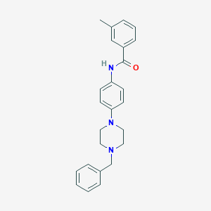 molecular formula C25H27N3O B399845 N-[4-(4-benzyl-1-piperazinyl)phenyl]-3-methylbenzamide 