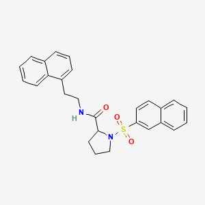 N-[2-(NAPHTHALEN-1-YL)ETHYL]-1-(NAPHTHALENE-2-SULFONYL)PYRROLIDINE-2-CARBOXAMIDE