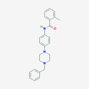 molecular formula C25H27N3O B399846 N-[4-(4-benzylpiperazin-1-yl)phenyl]-2-methylbenzamide 
