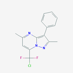 molecular formula C15H12ClF2N3 B399849 7-[Chloro(difluoro)methyl]-2,5-dimethyl-3-phenylpyrazolo[1,5-a]pyrimidine 