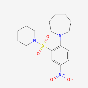 molecular formula C17H25N3O4S B3998512 1-[4-nitro-2-(1-piperidinylsulfonyl)phenyl]azepane 