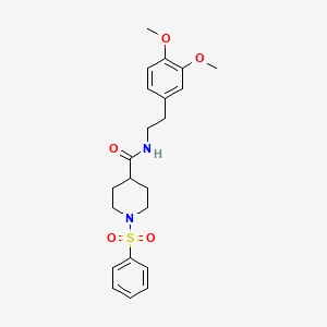 1-(benzenesulfonyl)-N-[2-(3,4-dimethoxyphenyl)ethyl]piperidine-4-carboxamide