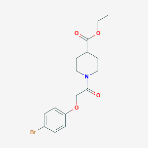 molecular formula C17H22BrNO4 B399855 Ethyl 1-[(4-bromo-2-methylphenoxy)acetyl]-4-piperidinecarboxylate 