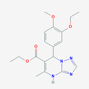 molecular formula C18H22N4O4 B399857 Ethyl7-(3-ethoxy-4-methoxyphenyl)-5-methyl-4,7-dihydro[1,2,4]triazolo[1,5-a]pyrimidine-6-carboxylate 