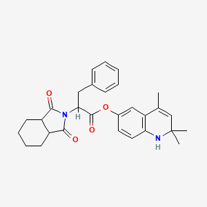 molecular formula C29H32N2O4 B3998576 2,2,4-trimethyl-1,2-dihydroquinolin-6-yl 2-(1,3-dioxooctahydro-2H-isoindol-2-yl)-3-phenylpropanoate 