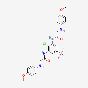 molecular formula C25H24ClF3N4O4 B3998587 N,N'-[2-chloro-5-(trifluoromethyl)-1,3-phenylene]bis{2-[(4-methoxyphenyl)amino]acetamide} 