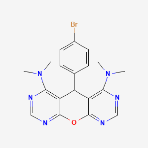 9-(4-bromophenyl)-7-N,7-N,11-N,11-N-tetramethyl-2-oxa-4,6,12,14-tetrazatricyclo[8.4.0.03,8]tetradeca-1(14),3,5,7,10,12-hexaene-7,11-diamine