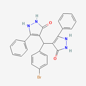 molecular formula C25H19BrN4O2 B3998592 4-[(4-bromophenyl)(5-hydroxy-3-phenyl-1H-pyrazol-4-yl)methyl]-3-phenyl-1H-pyrazol-5-ol 