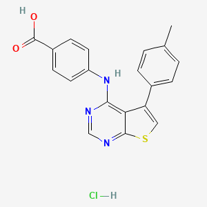 4-{[5-(4-methylphenyl)thieno[2,3-d]pyrimidin-4-yl]amino}benzoic acid hydrochloride