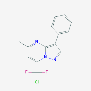 molecular formula C14H10ClF2N3 B399862 7-[Chloro(difluoro)methyl]-5-methyl-3-phenylpyrazolo[1,5-a]pyrimidine 