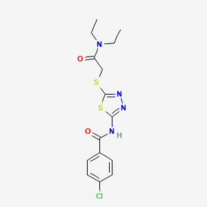 molecular formula C15H17ClN4O2S2 B3998630 4-chloro-N-[5-[2-(diethylamino)-2-oxoethyl]sulfanyl-1,3,4-thiadiazol-2-yl]benzamide 