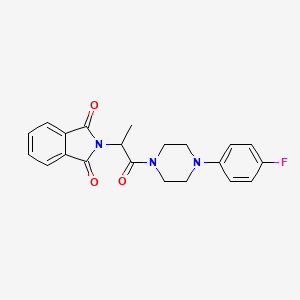 molecular formula C21H20FN3O3 B3998638 2-{1-[4-(4-fluorophenyl)piperazin-1-yl]-1-oxopropan-2-yl}-1H-isoindole-1,3(2H)-dione 