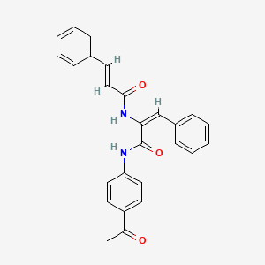 molecular formula C26H22N2O3 B3998642 N-(4-acetylphenyl)-2-(cinnamoylamino)-3-phenylacrylamide 