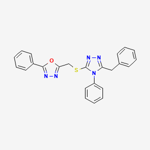 molecular formula C24H19N5OS B3998664 2-[(5-benzyl-4-phenyl-1,2,4-triazol-3-yl)sulfanylmethyl]-5-phenyl-1,3,4-oxadiazole 