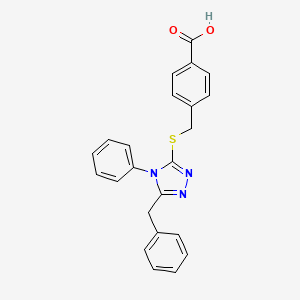 molecular formula C23H19N3O2S B3998677 4-{[(5-benzyl-4-phenyl-4H-1,2,4-triazol-3-yl)sulfanyl]methyl}benzoic acid 