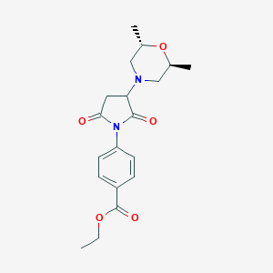 molecular formula C19H24N2O5 B399868 ethyl 4-[3-[(2S,6S)-2,6-dimethylmorpholin-4-yl]-2,5-dioxopyrrolidin-1-yl]benzoate 