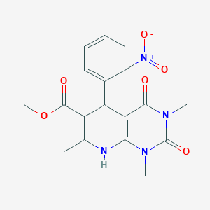 methyl 1,3,7-trimethyl-5-(2-nitrophenyl)-2,4-dioxo-1,2,3,4,5,8-hexahydropyrido[2,3-d]pyrimidine-6-carboxylate