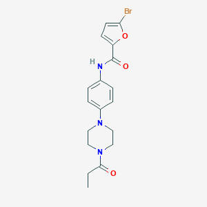 molecular formula C18H20BrN3O3 B399869 5-bromo-N-[4-(4-propionyl-1-piperazinyl)phenyl]-2-furamide 
