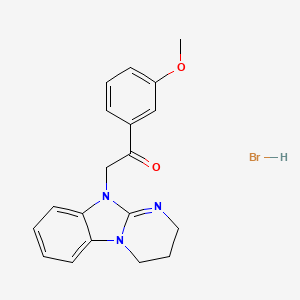 molecular formula C19H20BrN3O2 B3998692 2-(3,4-dihydro-2H-pyrimido[1,2-a]benzimidazol-10-yl)-1-(3-methoxyphenyl)ethanone;hydrobromide 