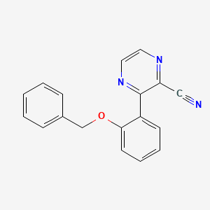 molecular formula C18H13N3O B3998705 3-[2-(benzyloxy)phenyl]pyrazine-2-carbonitrile 